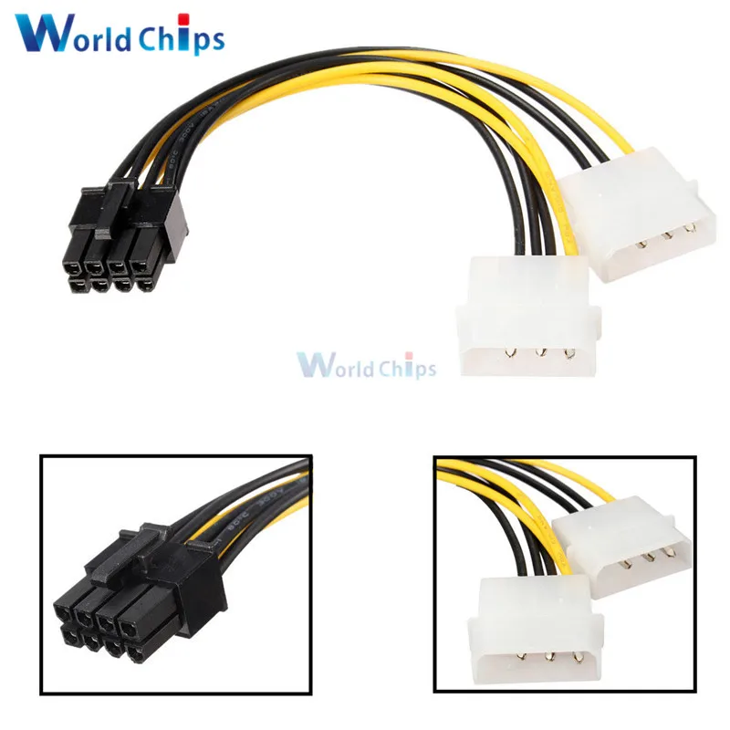 Двойной 4 контактный адаптер Molex LP4 для 8 Pin PCI E Express кабель питания провод|pin 8|pin molexpin