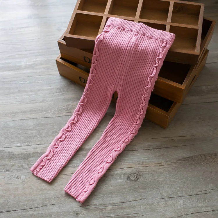 Весна осень новый стиль детские шерстяные штаны леггинсы для девочек хлопковые