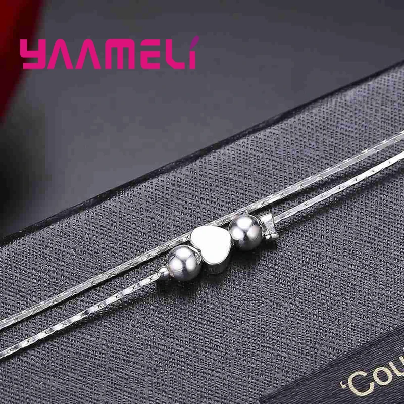 Браслет на ногу из серебра 925 пробы в форме сердца для женщин и девушек | Украшения