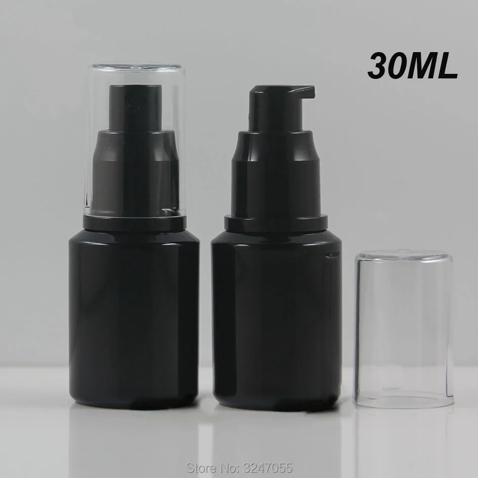 

30ML 20pcs/lot Shiny Black Superior Quality Cosmetic Emlusion Bottle, Empty Lotion Pump Bottle, Portable Perfume Spray Packages