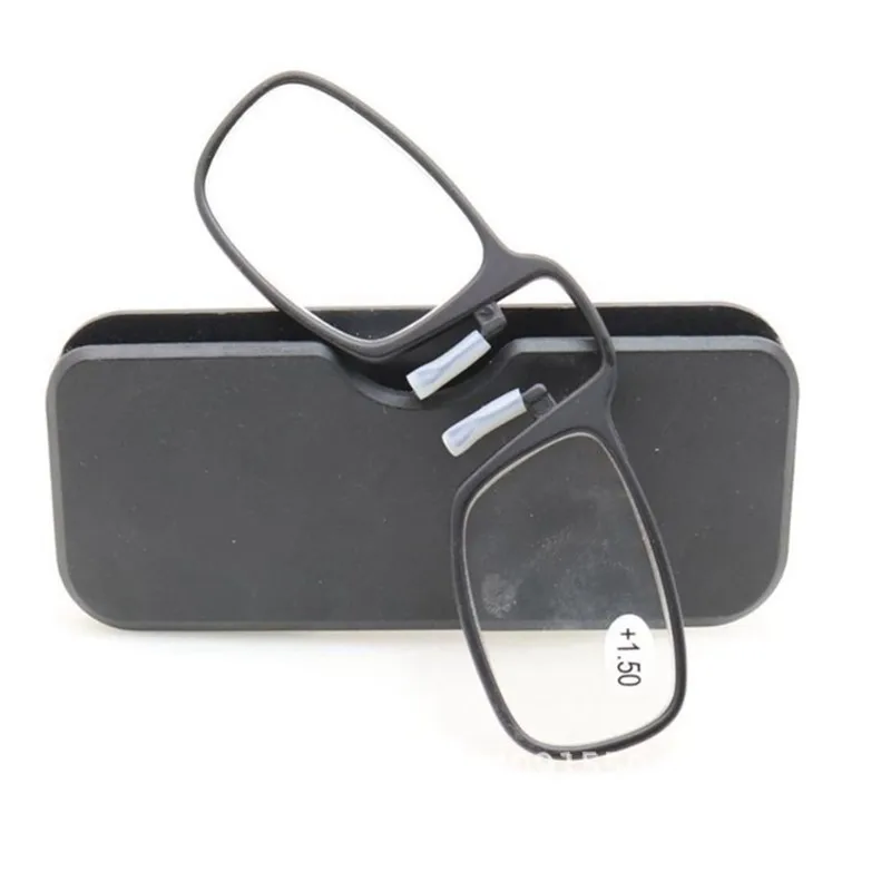 Newest Mini Sticky Reading Glasses Nose Clip on Presbyopic Glasses Men's and Women's Glass Frame Black High Quality Unisex