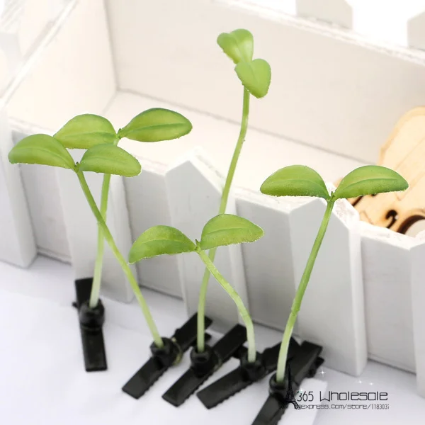 Бесплатная доставка 10 шт./лот забавные заколки для волос в форме травы зеленые