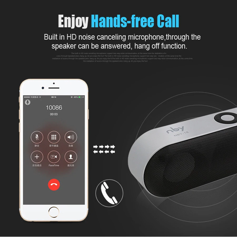 2018 NBY-18 Mini Bluetooth Динамик Портативный Беспроводной звук Системы 3D музыке стерео