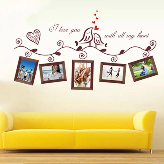 DIY Семейные фоторамки настенные наклейки съемные, художественные, из ПВХ наклейки для гостиной спальни украшения дома