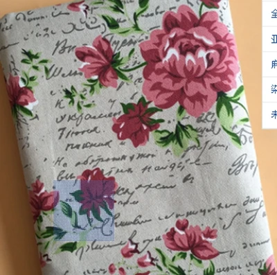 Плотная льняная ткань для DIY Лоскутная Ткань для шитьё для подушки Чехол английские персонажи TJ0346 - Цвет: 3