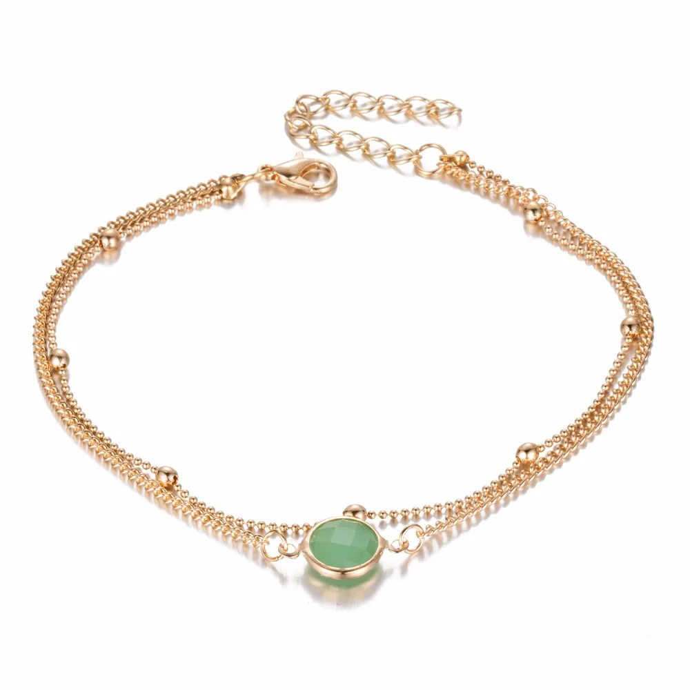 ALIUTOM Boho Opal женские браслеты на босую ногу сандалии, вязанные крючком украшение на ногу Новые ножные браслеты для женщин - Окраска металла: F146-2