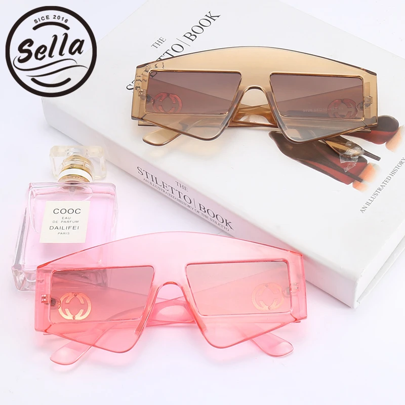 Женские и мужские солнцезащитные очки Sella квадратные разноцветные в прозрачной