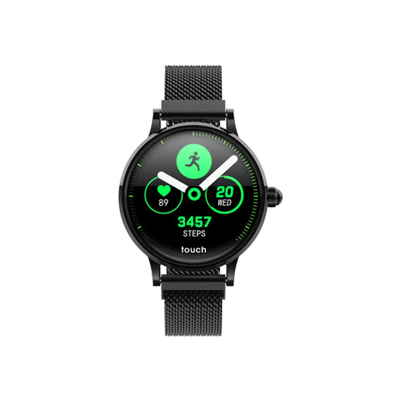 Black steel starp SCOMAS Модные женские Смарт-часы S9 1,0" пульсометр кровяное давление для женщин физиологический монитор мягкий силиконовый ремешок умные часы - Цвет: Black steel starp
