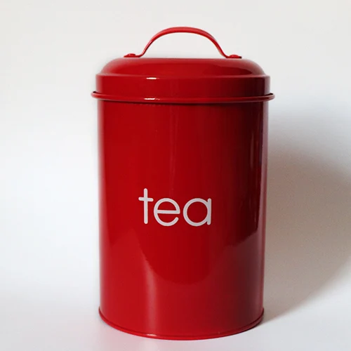 Red Tea 1/3 шт./набор резервуар для хранения SUS 304 из нержавеющей стали для чая, кофе, сахара, квадратный футляр, чехол, многофункциональная кухонная утварь для дома - Цвет: Red Tea