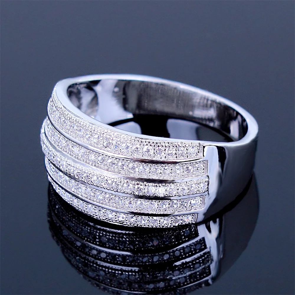 Dreamcarnival 1989 обручальное Кольца для Для женщин bagues Rhodium Gold Цвет пять рулонов CZ костюмы Jewellery anillos Mujer Ringen