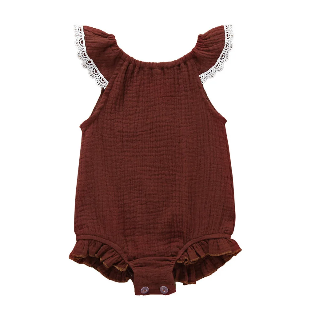 Perimedes/Летний кружевной однотонный комбинезон для малышей Vestido Infanti кружевное