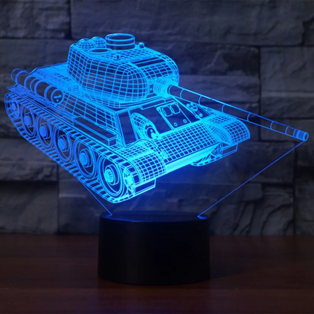 3D светодио дный лампа светодиодный ночник 7 цветов Изменение Настольная Танк