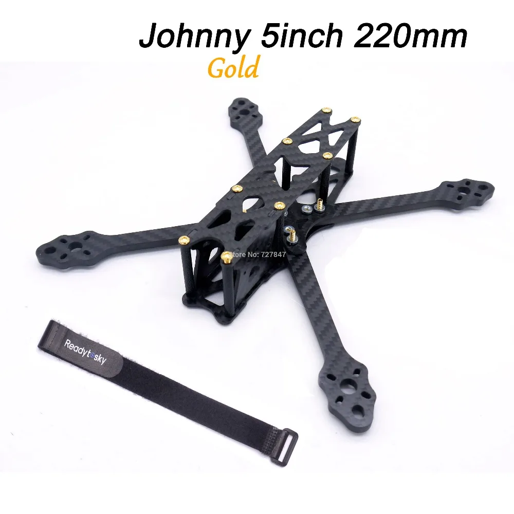 Johnny 5inch Frame Джонни 5 дюймов 220 мм 5 мм дужки с золотой Алюминий винты true х каркасный комплект для беспилотного квадрокоптера FPV - Цвет: Johnny 5inch Frame