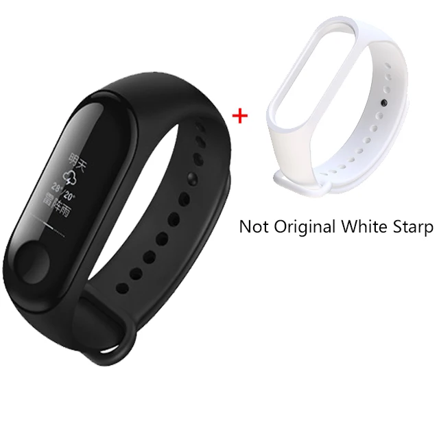 White Xiaomi Mi Band 3 Miband 3 фитнес-трекер монитор сердечного ритма 0,78 ''OLED дисплей тачпад Bluetooth 4,2 для Android IOS - Цвет: White