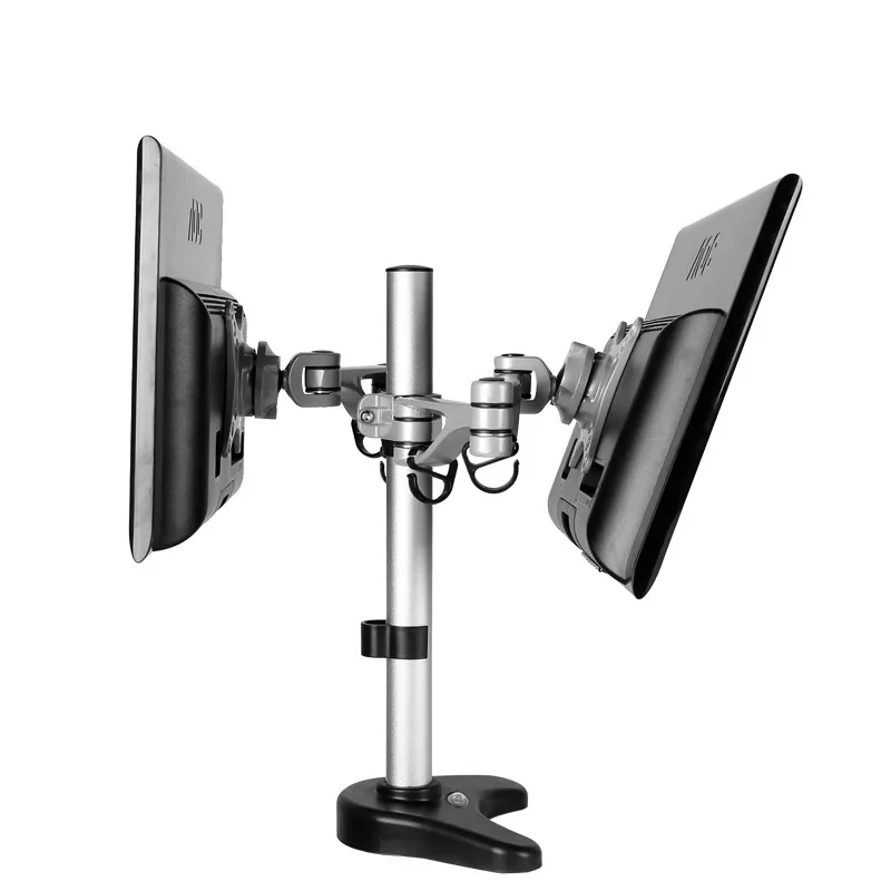 

Desktop Adjustable Dual LCD Monitor Mount Holder Computer Screen Bracket Fit for 10"~27" Max Support 8KG Weight Per Arm