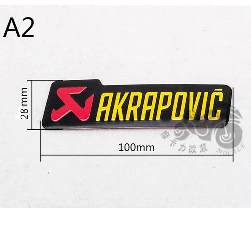 Универсальный 100X28 мм алюминиевый 3D стикер для этикеток s Akrapovic глушитель наклейка глушитель наклейки для мотоцикла - Цвет: 20pcs A2