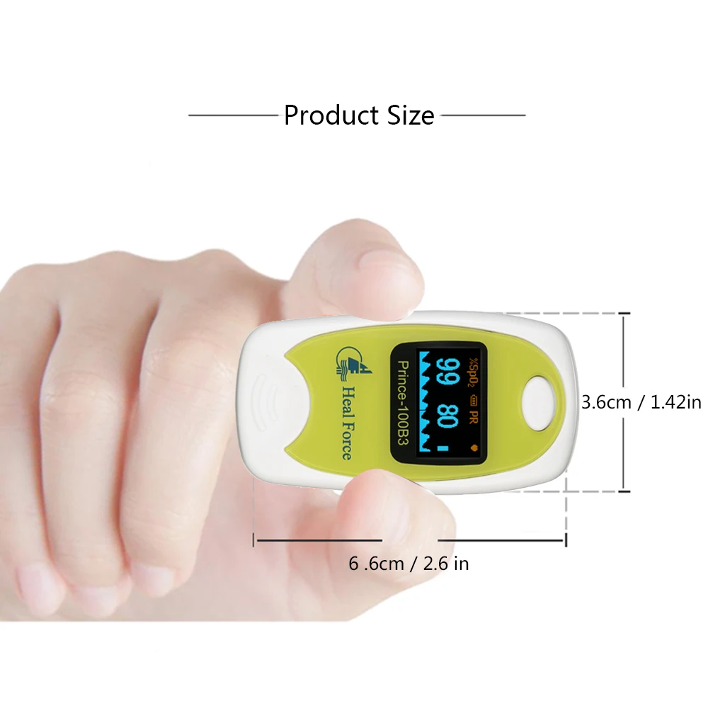 Heal Force монитор насыщения крови кислородом медицинский OLED пальцевой Пульсоксиметр и мешочек SPO2 Пульс частота перфузии индекс обнаружения