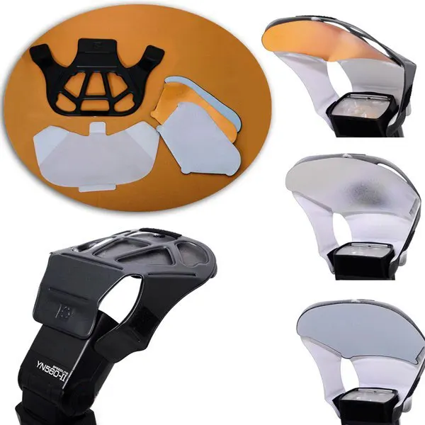 Универсальный серебристый/золотой/белый отражатель для вспышки 3 цветов Canon Nikon