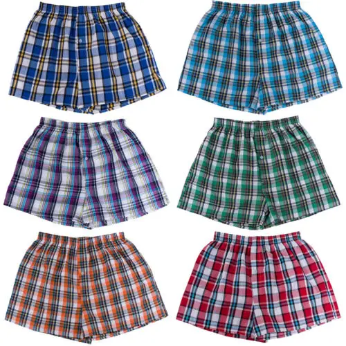 

Men Casual Plaid Cotton Underwear Boxer Elastic Waist Shorts Plaid Underpants Boxers