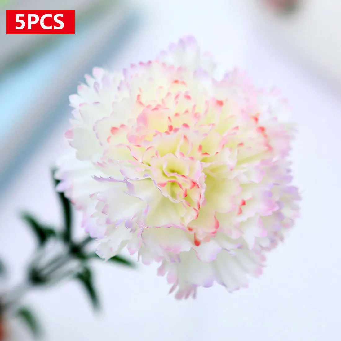 Dot pink white 5pcs Искусственные цветы 10, 5, 1 шт./лот, около 9 см, искусственные гвоздики, украшение для дома ручной работы, вечерние венки - Цвет: Dot pink white 5pcs