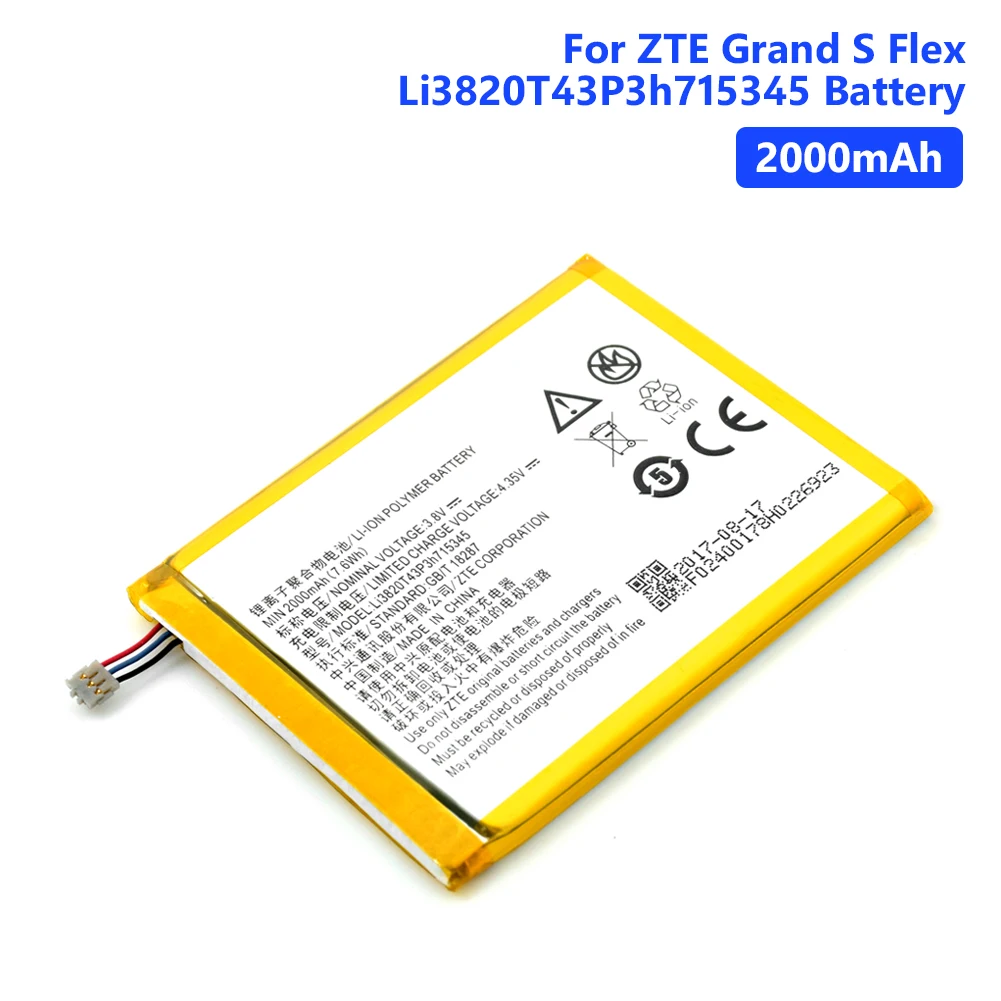 Li3820T43P3h715345 аккумуляторная батарея для ZTE Grand S Flex MF910 MF920 2000 мАч литиевая телефона с