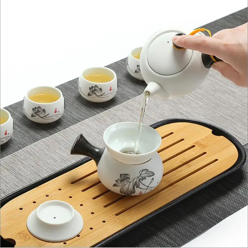 Новый Изысканный керамический чайник Цзиндэчжэнь чайные чашки фарфоровая