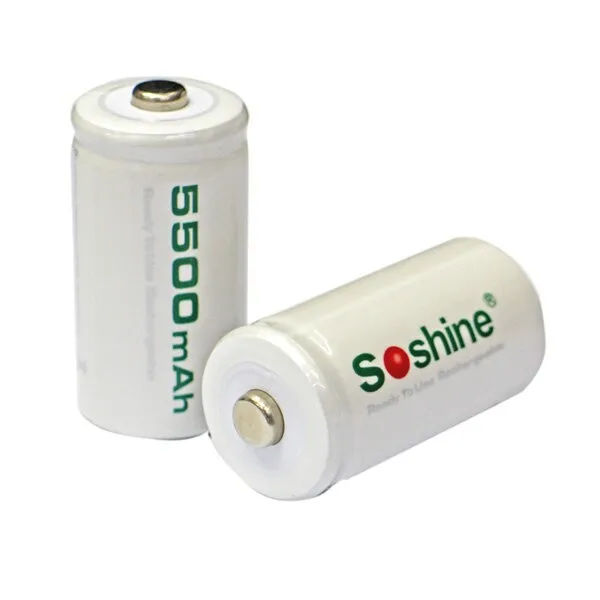 4 шт.! Никель металлогидридные аккумуляторные батареи Soshine 5500 мАч 1 2 в C/R14 C