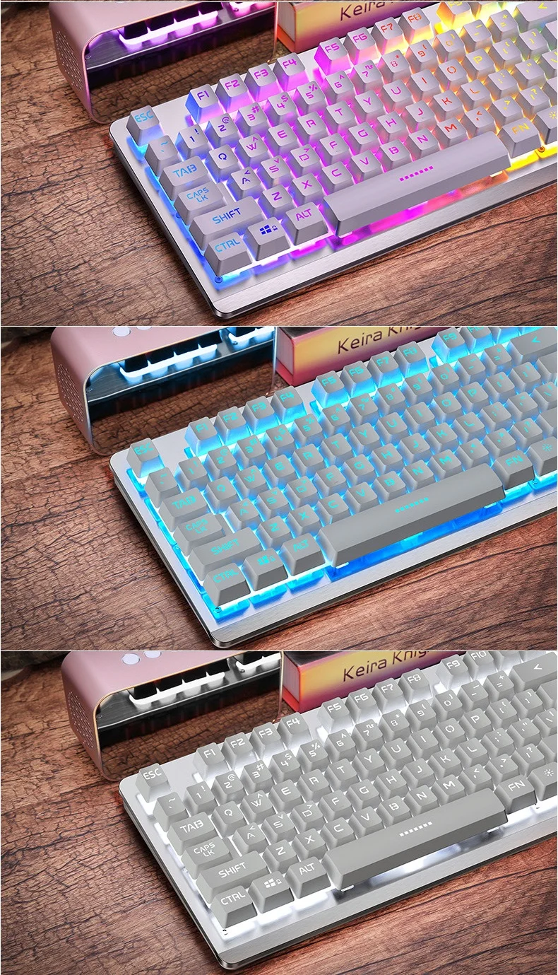 hxsj Langtu V1 USB Проводная Регулируемая Мультимедийная Игровая клавиатура с подсветкой матовая металлическая панель подвесной брелок