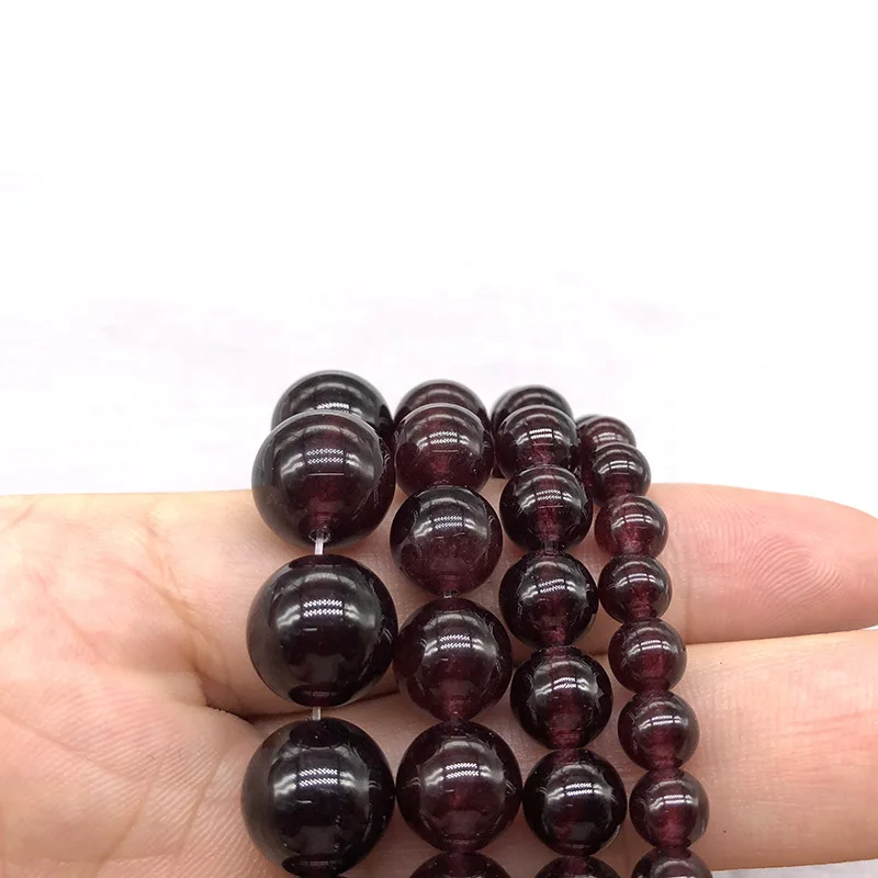 Натуральный Гранатовый камень темно красные нефриты круглые бусины свободного