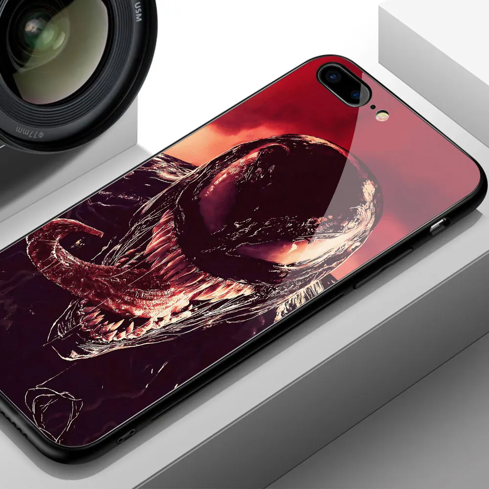 Абсолютно чехол для iPhone 7, стеклянный чехол с Веном, жесткая задняя крышка для iPhone 6 6S 7 8 plus X XR XS MAX 11 pro max чехол - Цвет: 02270