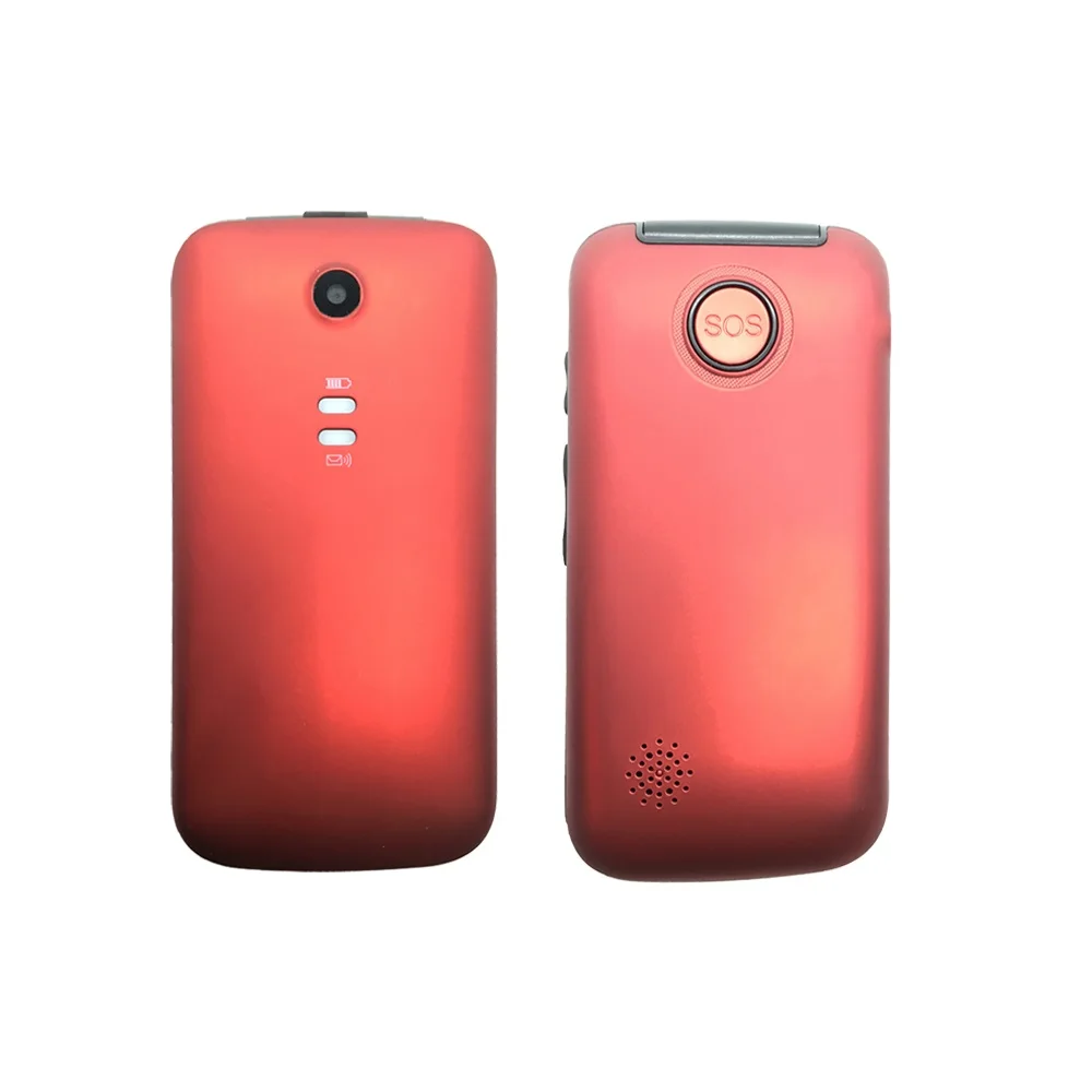 Red YINGTAI T21 3g MTK6276 флип для старшего телефона большая клавиатура/кнопки SOS 800 мАч 2,4 дюйма с настольным зарядным устройством раскладушка для мобильного телефона - Цвет: Red