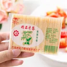 100 шт.пакет одноразовые деревянные стоматологические зубочистка из натурального бамбука для дома, ресторана, отеля, продукты, зубочистки, инструменты