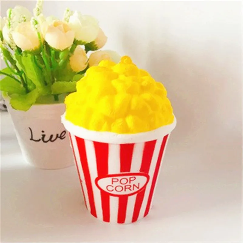 Милая игрушка Jumbo Popcorn Squishy ремешок для телефона сжимается антистресс медленно