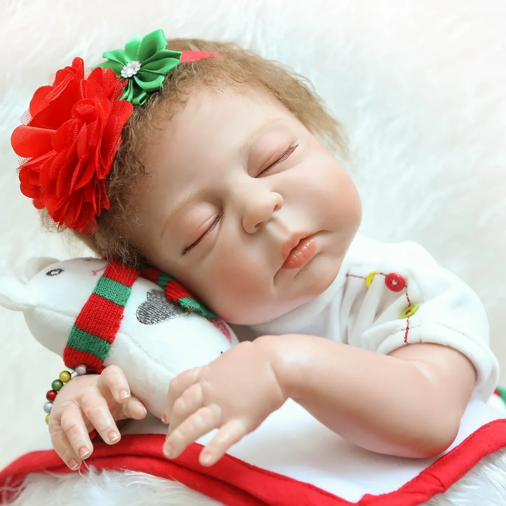 

23inch 57cm reborn full silicone babies girl doll real reborn sleeping stylish cool bathe kids birthday bebe alive toy bonecas