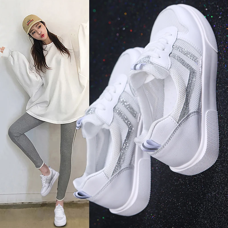 Женские кроссовки ручной работы однотонные на плоской подошве с круглым носком