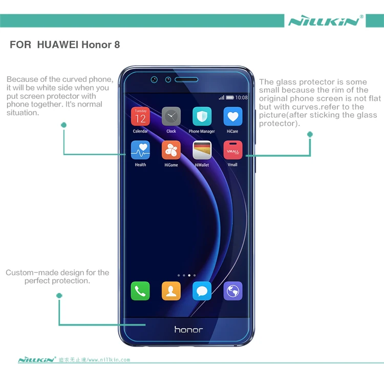 Для huawei honor 8 (5 2 дюймов) Nillkin H + Pro 2.5D Закругление 0 мм закаленное стекло экран