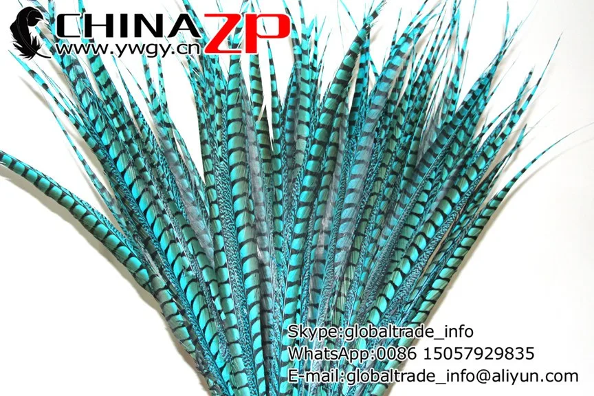 CHINAZP завод 50 шт./партия размер от 30 дюймов до 35 дюймов(75~ 87 см) высокое качество окрашенный Бирюзовый Алмазный фазан перья из хвоста фазана