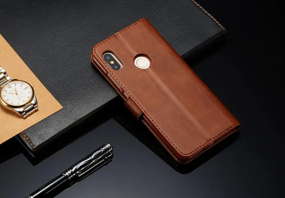 Деловой Роскошный кожаный чехол бумажник для телефона Xiaomi Redmi Note 6 Магнитный Pro Coque