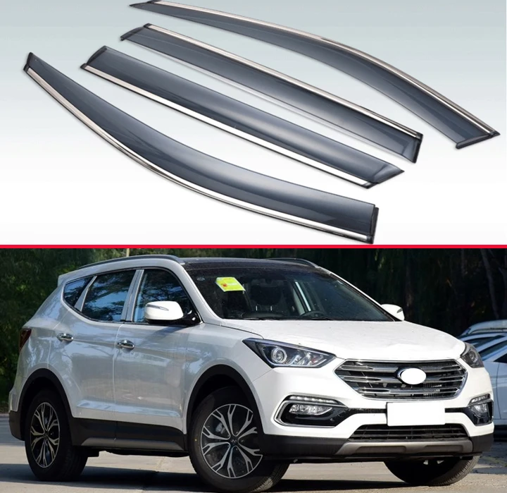 Для hyundai Santa Fe IX45 пластик внешний козырек вентиляционные Шторы окно Защита от солнца Дождь Отражатель 4 шт