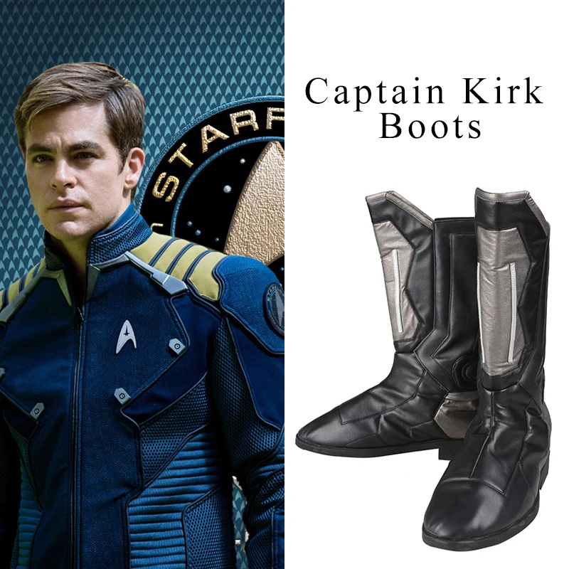 Ботинки для косплея «Startreks Beyond Caption», «kik Spock», CostumeCommander, костюм из саржи, синяя форма, Мужская обувь для карнавального костюма на Хэллоуин