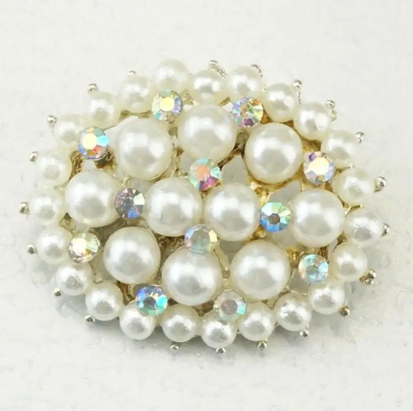 100 шт. овальный жемчуг стразы пряжка Кнопка с хвостовиком для пальто шляпы обуви
