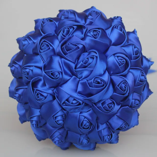 Royalblue Индивидуальный заказ Свадебный букет Шелковый милый розовый цветок букет невесты ручной работы искусственные цветы ручной работы Свадебный Цветочный - Цвет: Royalblue