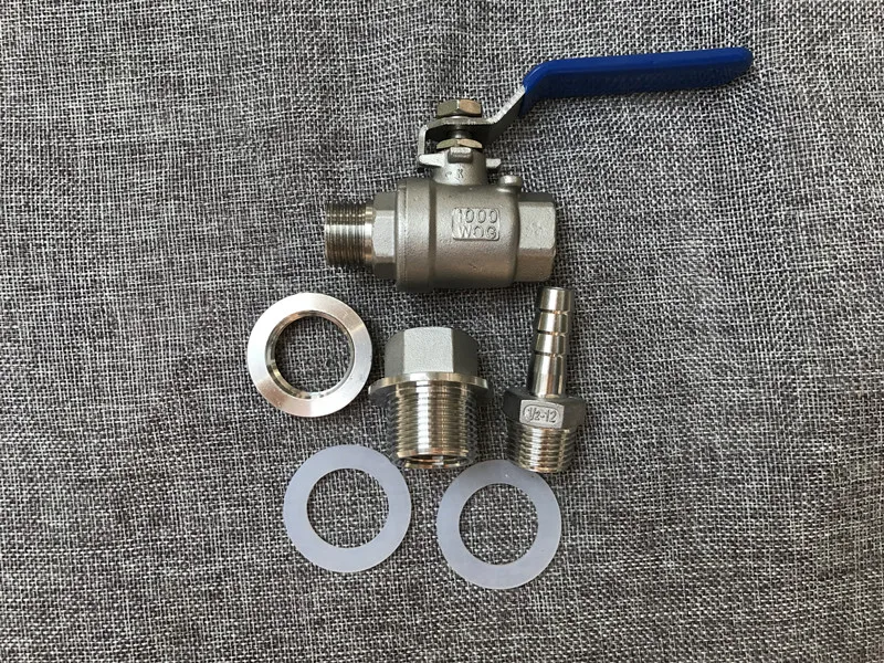 Free Shipping Weldless Stainless Steel Ball Valve &amp Spigot suitable brew kettles Homebrew Hardware | Дом и сад