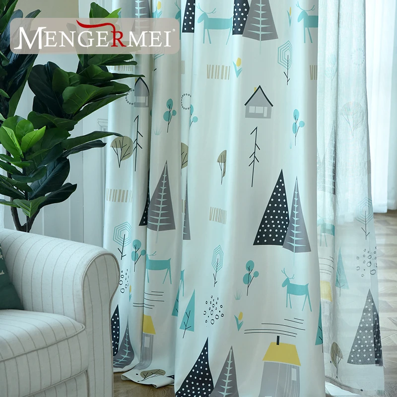 MENGERMEI дерево затемненные шторы для гостиной спальни рисунок дерева детей детская