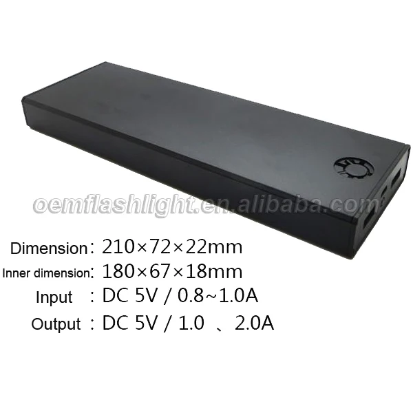 Внешний аккумулятор 10x18650 компоненты сделай сам с двойным USB выходом черный/ярко