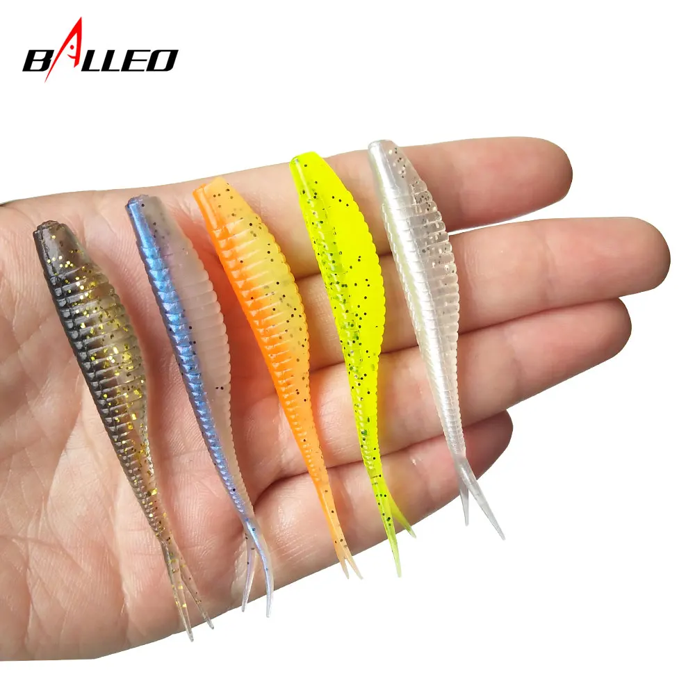 Balleo 10pcs/lot Fork Tail jig soft lure 7cm/1.8g Fishing Shad Silicone bait Soft Plastic Bait Feeder For Pike fishing | Спорт и