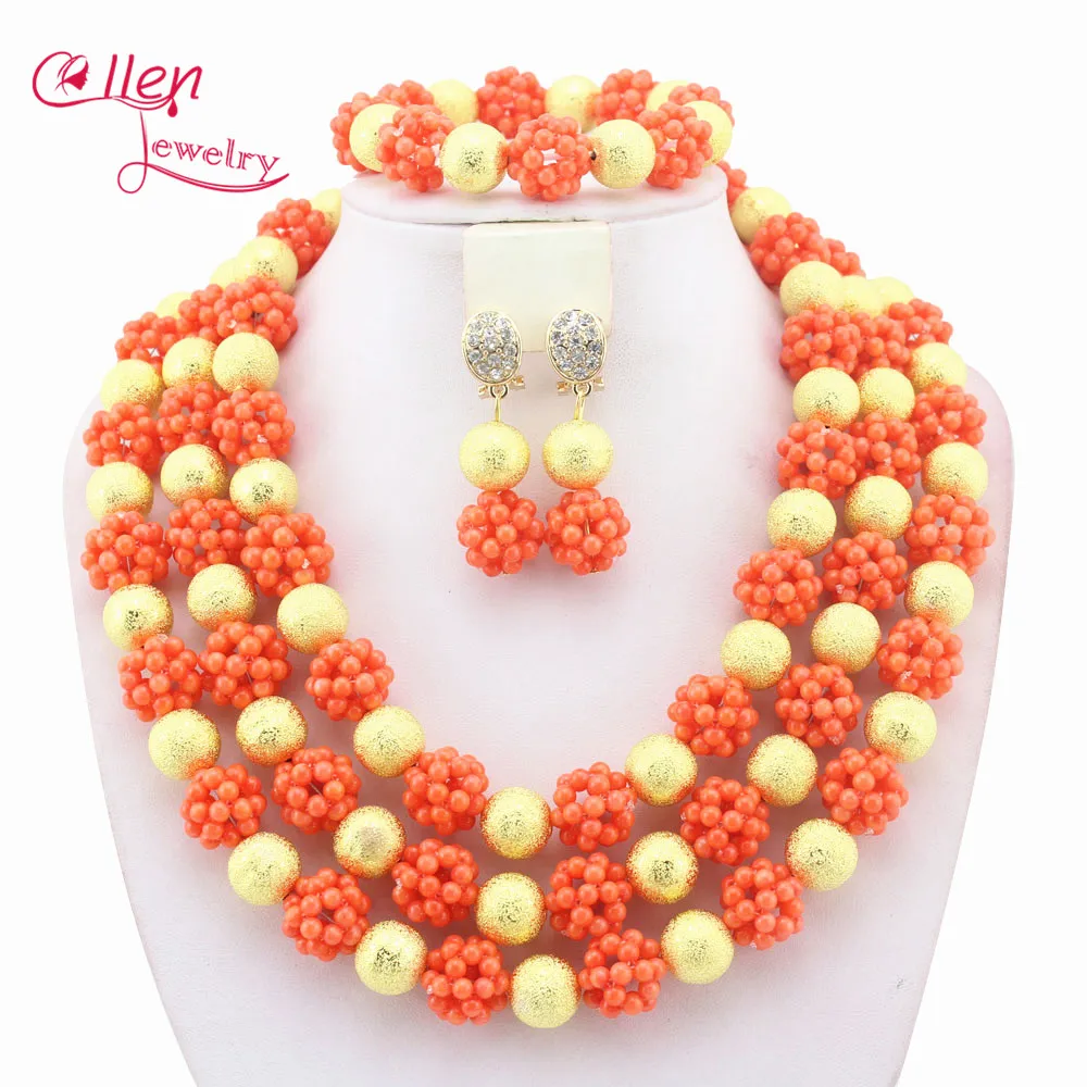 Эксклюзивные африканские коралловые бусы ювелирный набор ручной работы