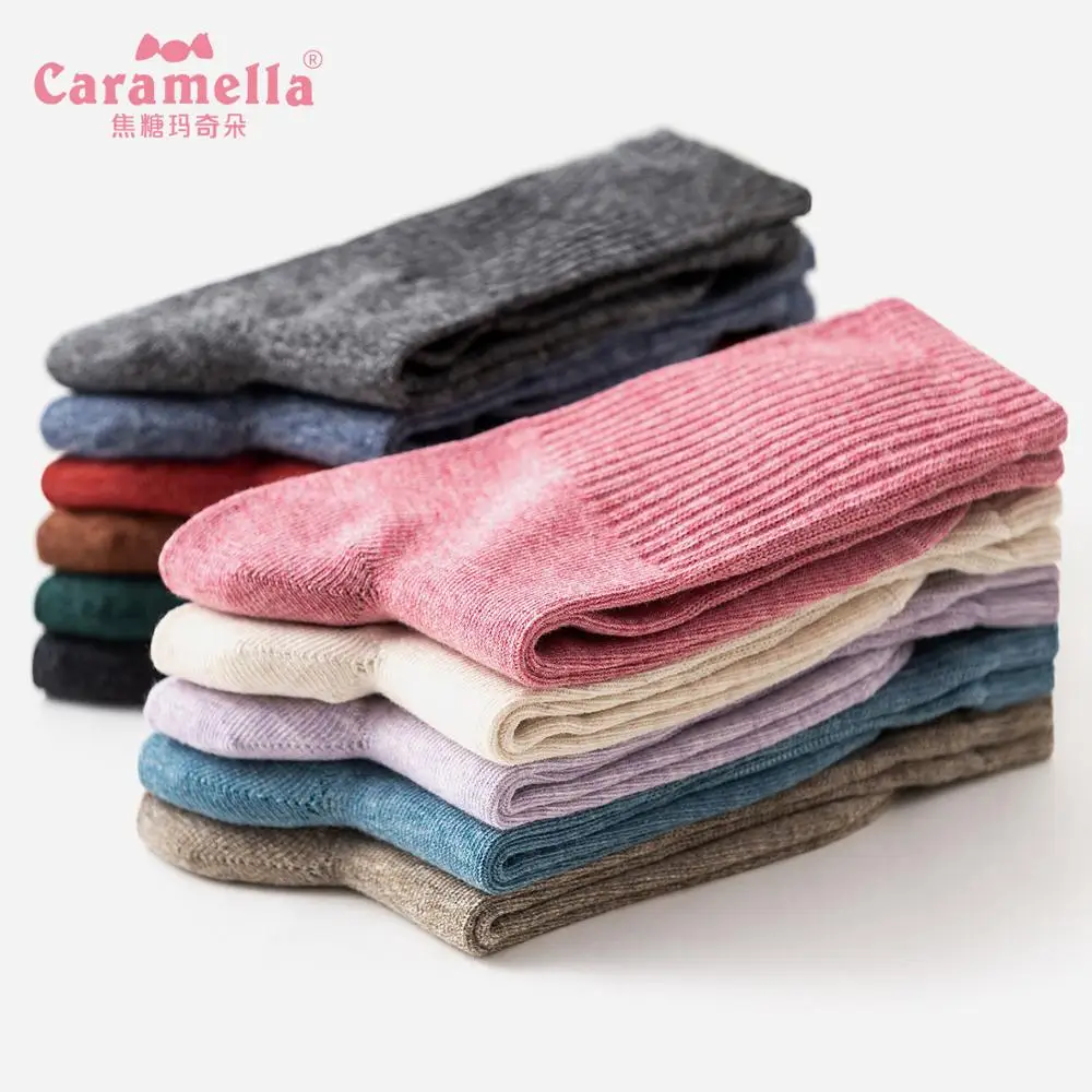 

Caramella 1Pair Fall Winter Women Loose Socks 22 Colors Soft Cotton Ladies Spring Socks Trend Korean Style and Matching Hot Sale