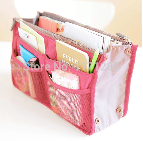 Bag In Double Zipper Portable Multifunctional Travel Pockets Handbag Storage Fadish Cosmetic Makeup Wash |
