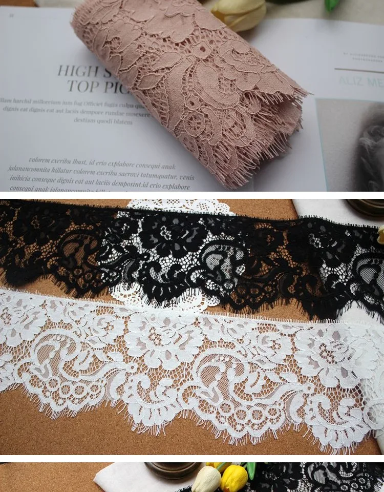 3 м/упак. ширина 15 см DIY изысканные классические ресницы кружева украшения вышивка кружевная ткань